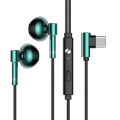 New Metal Type-c Semi-In-Ear Headphones Heavy Bottom Tone In-Ear Controller with Microphone for Apple Lightning Head. 