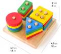 Wooden Stacking Montessori Toys for kid Colorful Shape.
