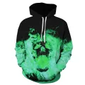 Green Flame Black White Skull Head Fire Red Rose Skeleton Punk Style Men 3D Hoodie Women Casual Hooded Sweatshirt Pullover. 
