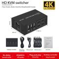 Multifunction 4K USB KVM Switch Box 4 Ports 4K HDMI- USB KVM Switch Box Support PC Printer Wireless Keyboard Mouse Switcher-Style 2. 