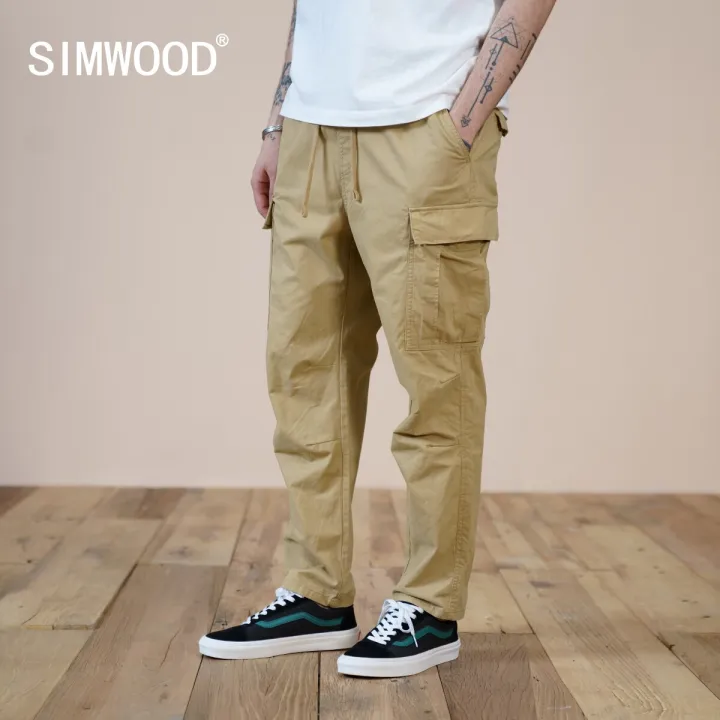 SIMWOOD%20Summer%20New%20Loose%20Ankle-length%20Cargo%20Pants%20Men%20Tactical%20Joggers%20%20Multi-pocket%20Trousers%20100%25%20Cotton%20Pants%20-%20Image%203