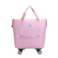 Large capacity travel bag, spinner wheel, student business trip, waiting for birth, storage bag, waterproof, wet and dry separation, expandable duffle bag. 