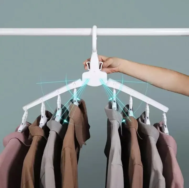 8%20Fish%20Bones%20Foldable%20Clothes%20Dryer%20Drying%20Clothing%20Rack%20Hangers%20For%20Tumble%20Kids%20Outdoor%20Hanging%20Laundry%20Stand%20Telescopic%20-%20Image%202