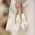 New Bridal White Satin Bow Stiletto High Heels Pumps Single Wedding Shoes. 