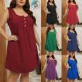 Ladies Sleeveless Button Front Dress for Women – Comfortable & Stylish. 
