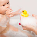 DENOSWIM 1pc Baby Bath Toys Mini Squeaky Rubber Duck Whistle Float Bath Pool Ducky Sound Shower Kids Toys. 