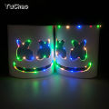Halloween Light Up Mask Full Face LED Neon Marshmallow Mask Headgear Luminous DJ Music Festival Props Cosplay Rave Party Mask. 