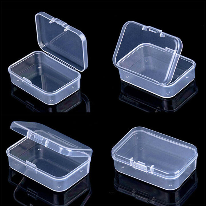 PP Mini square box Versatile Stackable Transparent plastic container Storage Thickened buckle Small jewelry case for Home