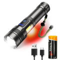 Super Powerful Flashlight XHP120 LED Rechargeable Tactical Torch 500m Strong Light Long-range Use 18650 Battery or 26650 Battery. 