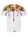 3D T-shirt splash color paint stains 3D printing short sleeve fashion white T-shirt summer jacket plus size XXS-6XL. 