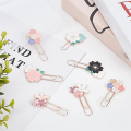 7Pcs Cherry Blossom Paper Clips, Cute Colorful Sakura Paperclip Planner Accessories for Office Supplies Students Marking.