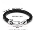 8mm Genuine Leather Men Bracelet 316L Stainless Steel Lobster OT Clasp Bracelet Retro Bangles Jewelry. 