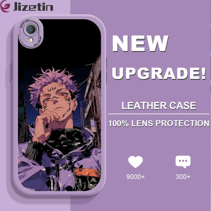 Jizetin%20for%20Vivo%20Y1S%20Y91C%20Y90%20Back%20Cover%20Ryomen%20Sukuna%20Lambskin%20Texture%20PU%20Leather%20Back%20For%20Girls%20Boys%20Soft%20Phone%20Case%20-%20Image%202
