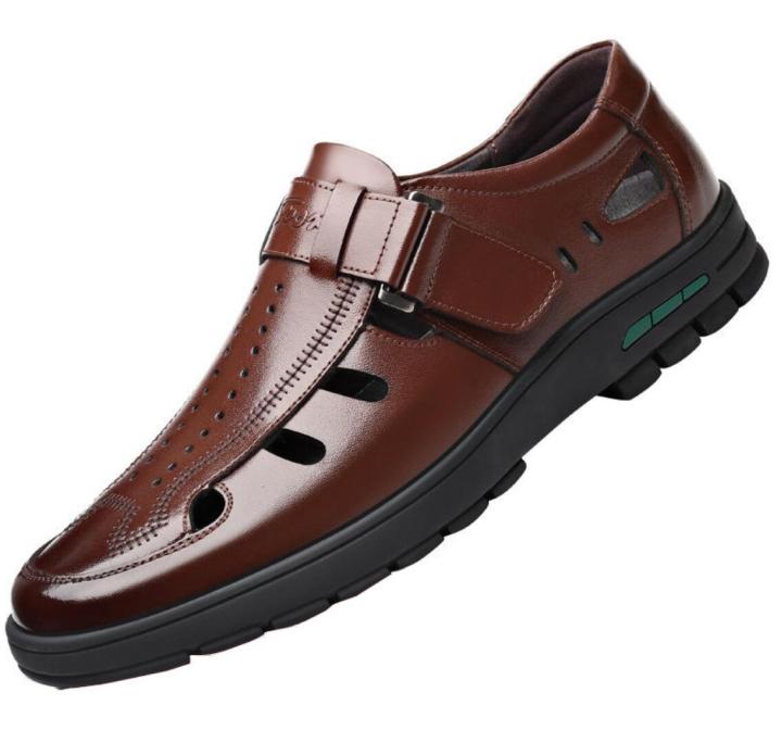 2022%20Summer%20Soft%20Leather%20Shoes%20Quality%20Men's%20Fashion%20Hollowed%20%20Leather%20Sandals%20Breathable%20Man%20Casual%20Shoes%20Father%20Sandal%20-%20Image%203