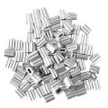 Durable 100pcs Aluminum Crimping Loop Sleeve for 3mm Diameter Wire Rope and Cable. 