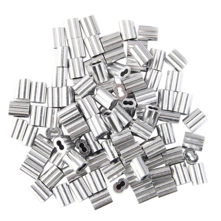 Durable 100pcs Aluminum Crimping Loop Sleeve for 3mm Diameter Wire Rope and Cable