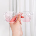 【DIV MALL】Gradient Glasses for Women Blush Sunglasses Anti Blue Sun Round Frame Flat Mirror Girl Decorative.