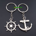 Metal Anchor Rudder Pair Keyring Couple Key Ring Keychain Key Holder.