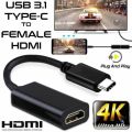 【Sell-Well】 USB-C C to Female Adapter / 1080P HD Audio Video Cable Adapter / USB 3.1 TV HDMI For MHL Android Phone.