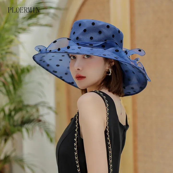 New%20Ladies%20Elegant%20Flower%20Church%20Hats%20Summer%20Large%20Wide%20Brim%20Fedora%20Hat%20For%20Women%20Organza%20Hat%20Beach%20Sun%20Kentucky%20Derby%20Hat%20-%20Image%204