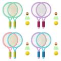 Kids Tennis Rackets Set, Plastic Racquet with 1Pcs Tennis Balls, 1Pcs Badminton, for Children Outdoor and Indoor.