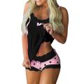 Sexy Summer Pajamas Sleepwear for Women Sleeveless Spaghetti Strap Summer Pyjamas 2pcs Cami Top Shorts Pajamas Sets Nightwear.