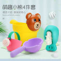 Toys Balls Cross-border Yellow Duck children's bath and water play set, baby kettle set, soft rubber beach bucket, toy shampoo cup.