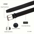 Zays Men’s Full-Grain Leather Belt – Premium Cowhide, Durable, Anti-Crack, Hand-Stitched, Sweat-Resistant, Cut-to-Fit, Suitable for Office Wear, Jeans, Blazer, Traditional Dress, Luxury Box Included for Any Occasional Gift. 