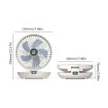 5W 5V 1200mAh Table Wall Mounted Cooling Fan Without Punching Holes USB 3 Gears Adjustable Bionic Seagull Blade Easy to Clean.