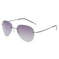 Ultra-Light Elastic Frameless round Polarized Sunglasses Men's Driving Night Vision Aviator Sunglasses.