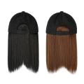 Integrated Wig Cap Short Straight Hair Female Wig With Collarbone Suitable For Daily Wear By Women Black Hat Wig.