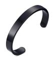 Black Stainless Steel Cuff Bracelet for Men.
