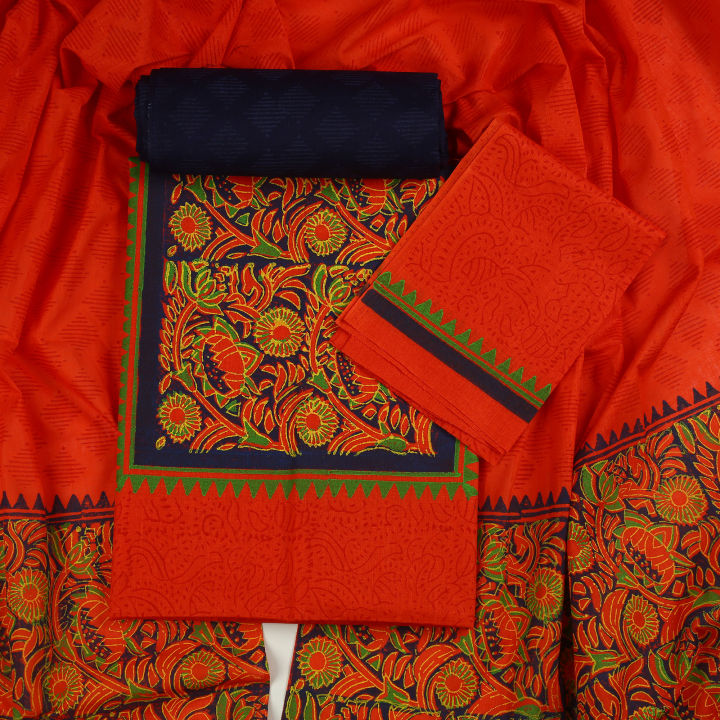 Gorgeous Unstitched Cotton Block Printed salwar kameez Salwar kameez For Women - Suitable for All Occasion