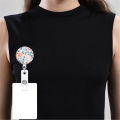 Badge Reel Clip Badge Holder Students Doctor ID Card Holder New Style Oil Painting Flower Cute Retractable Nurse.