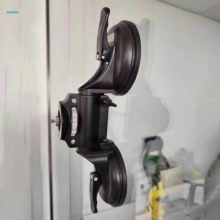 Camera Suction Cup Mount ,Car Mount Holder Super Anti Slip 6-10kg Black Tripod Stable Triple Suction Cup Car Camera Mount for DSLR, Camera Car