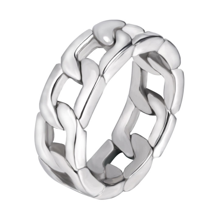 Stainless%20Steel%207mm%20Wide%20Band%20Ring%20Hip%20Hop%20Thumb%20Rings%20Fashion%20Cuban%20Link%20Chain%20Rings%20-%20Image%202