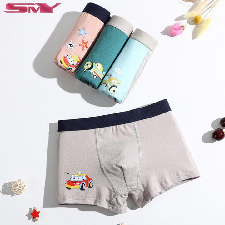 Pack Of 4-Boy Cotton New Design Underwear Suitable For Kid Boy 3-15 Years Old Boys Boxer
