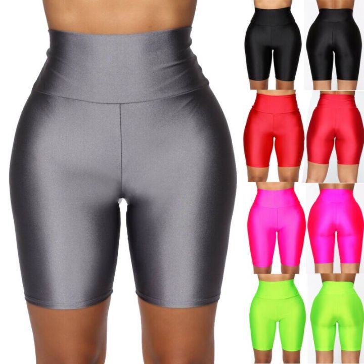 Women's%20Wet%20Look%20Elastic%20High%20Waist%20Sports%20Short%20Workout%20Running%20Fitness%20Leggings%20Female%20Stretch%20Yoga%20Shorts%20Gym%20Yoga%20Leggings%20-%20Image%204