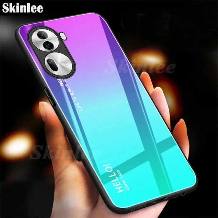 Phone%20case%20For%20OPPO%20Reno%2011%20Pro%20Back%20cover%20Gradient%20Tempered%20Glass%20Protector%20Mirror%20Hard%20Cover%20For%20OPPO%20Reno%2011%20Phone%20casing%20-%20Image%203