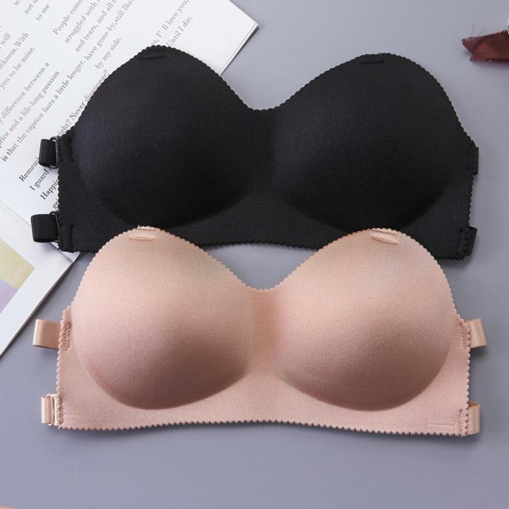 [Send Invisible Straps] Strapless Back Bra Gathered Non-slip Wrap Bra Type Invisible Underwear Female Anti-glare