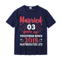 Together Since 2018 3 Years Ago Matching Couple Anniversary T-Shirt Camisas New Coming Men Tshirts Cotton Tops T Shirt Summer.
