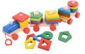 Wooden Set Column Three Car CHILDREEN Early Educational Geometric Matching Shape Building Vehicle Block Wooden Toy. 