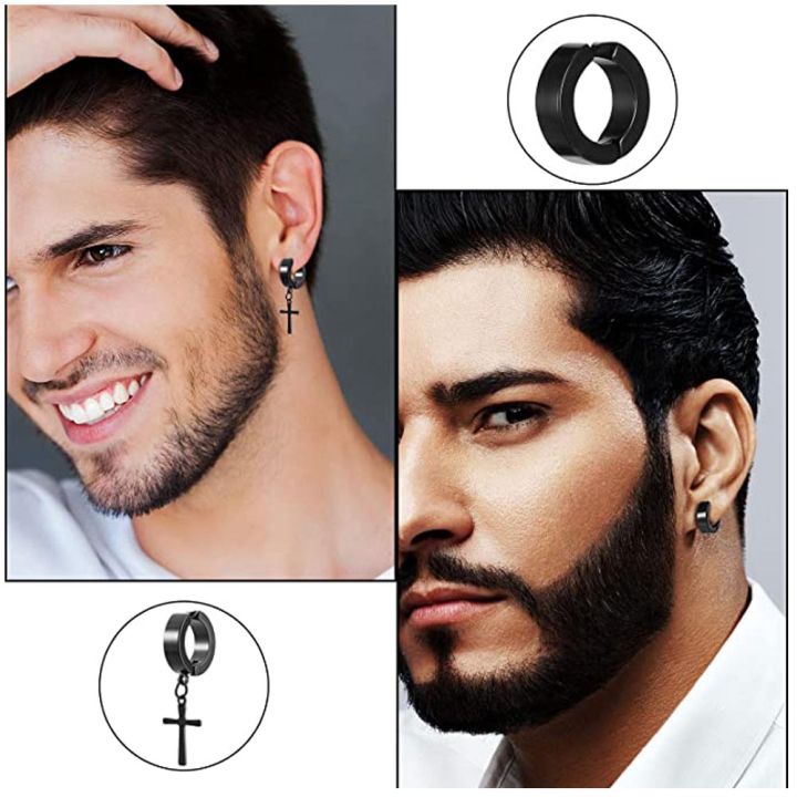 2pcs%20Punk%20Mens%20Strong%20Magnet%20Magnetic%20Ear%20Stud%20Set%20Non%20Piercing%20Earrings%20Cross%20Earrings%20Gift%20For%20Boyfriend%20Lover%20Jewelry%20-%20Image%204
