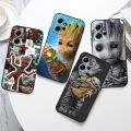 Marvel Groot Cute For Xiaomi Redmi Note 12 11 11T 10 9 8 7 6 5 4 Pro 5G 4G Silicone Soft Shockproof Black Phone Case Coque Capa. 