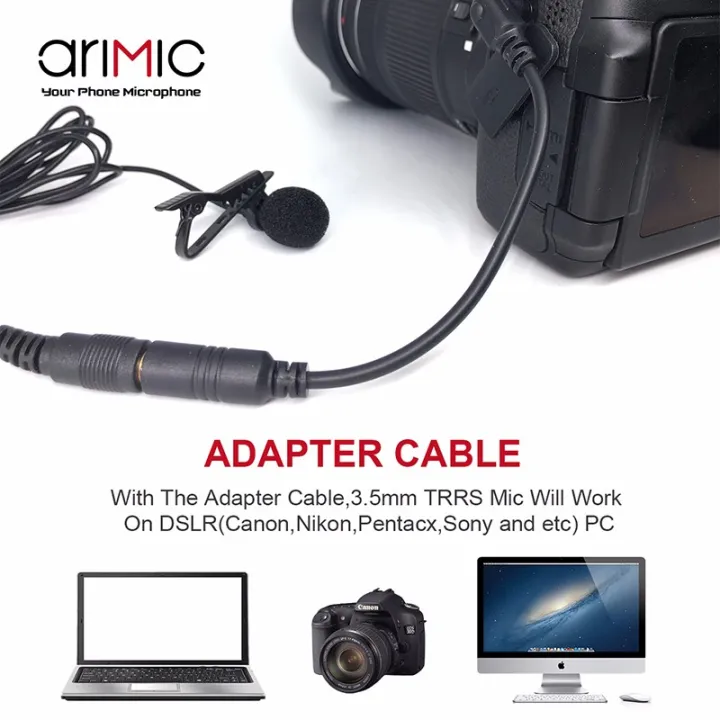 Arimic%20Lavalier%20Lapel%20Clip-on%20Omnidirectional%20Condenser%20Microphone%20Kit%20with%20cable%20adapter%20&%20windshield%20for%20iPhone%20Samsung%20-%20Image%204