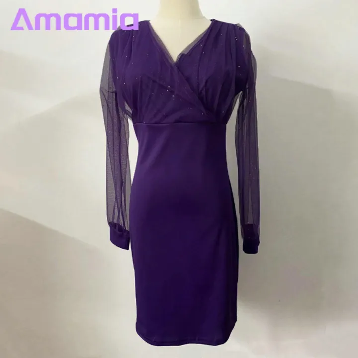 Mesh%20Splicing%20Dress%20V%20Neck%20Mesh%20Patchwork%20Evening%20Dress%20for%20Party%20Prom%20Women%20Dress%20-%20Image%207