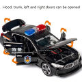Scale 1/32 M8 Police Car Model Toy Metal Diecast with Pull Back 110 Simulation Vehicle Models Doors Openable Boy Collection Gift.