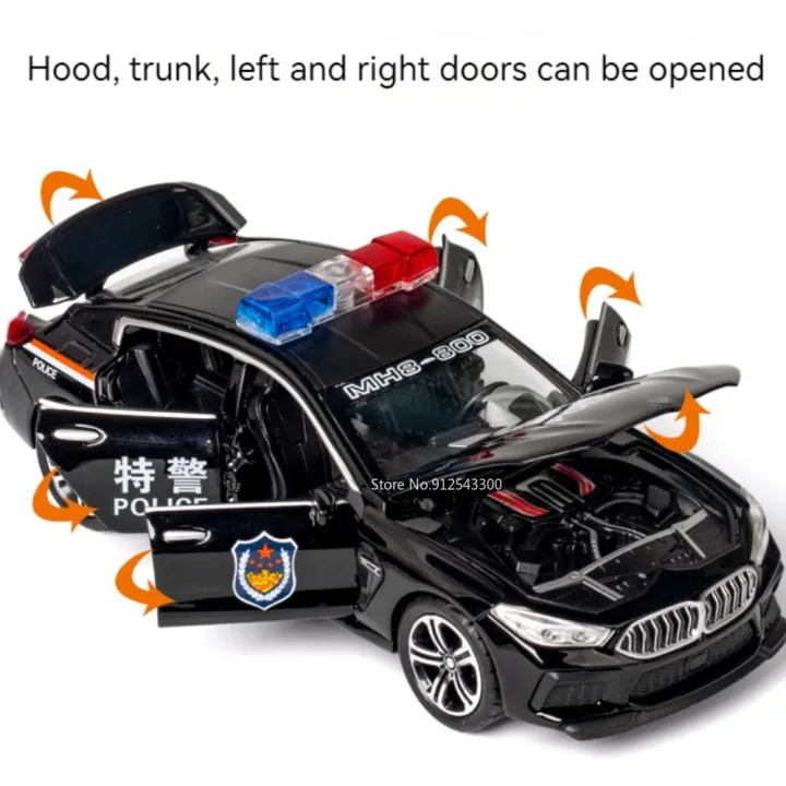 Scale%201/32%20M8%20Police%20Car%20Model%20Toy%20Metal%20Diecast%20with%20Pull%20Back%20110%20Simulation%20Vehicle%20Models%20Doors%20Openable%20Boy%20Collection%20Gift%20-%20Image%204