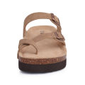 Comwarm Classic Cork Sandals For Women Fashion Thick Soles Beach Sandals Cozy Casual House Flats Slippers With Adjustable Buckle. 