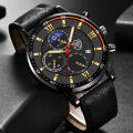 DEYROS Men's Watch Fashion Men's Business Leather Calendar Watch Men's Student Luminous Quartz Watch Cross-Border Hot.